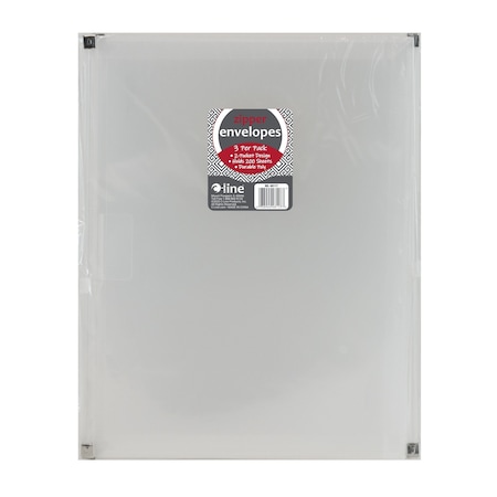 C-Line Products Zip 'N Go Reusable Envelope with Outer Pocket, Clear, 3PK Set of 8 PK, 24PK 48117-BX